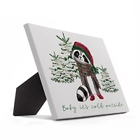 Baby Cold Outside Raccoon 10x8 Tabletop Canvas