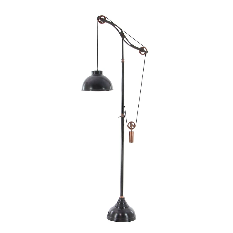 79" Black Metal Industrial Floor Lamp