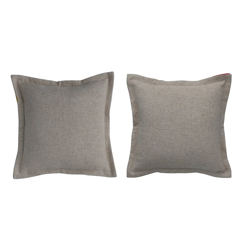 Hello Honey® Gray Embroidered Flower Linen Blend Pillow Set