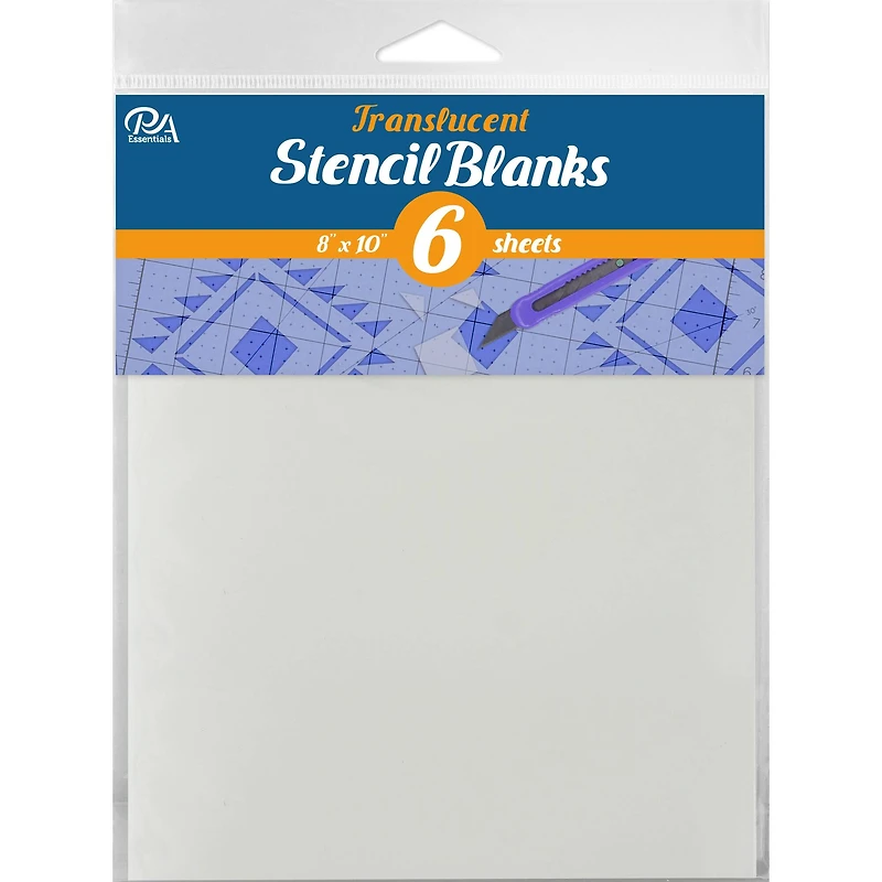 PA Essentials 8'' x 10'' Translucent Uncut Blank Stencil, 6ct.
