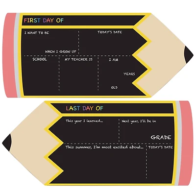 RoomMates Last or First Day of School Pencil Double-Sided Chalkboard
