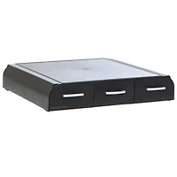 Mind Reader Black Monitor Stand & 3 Draw Desk Organizer Storage Set