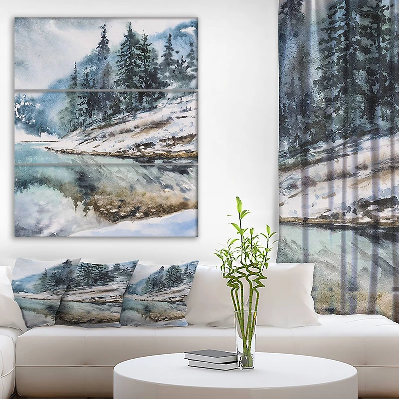 Designart - Mountain Hill Reflected in Water