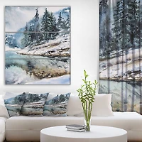 Designart - Mountain Hill Reflected in Water