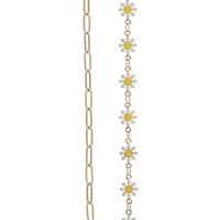 9.5" Gold Paper Clip & White Daisy Trucker Hat Chain by Make Market®