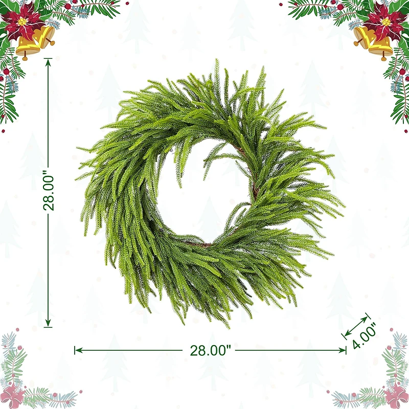 Glitzhome® 28"D Christmas Greenery PE Wreath