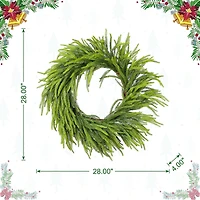 Glitzhome® 28"D Christmas Greenery PE Wreath