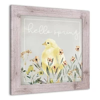Hello Spring Chick 2 16" x 16" Western White Framed Print