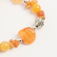 John Bead Crystal Orange-Dyed Citrine Natural Stone Bracelet