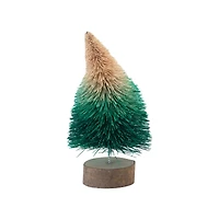 Hello Honey® Green Ombre Bottle Brush Tree with Wood Base