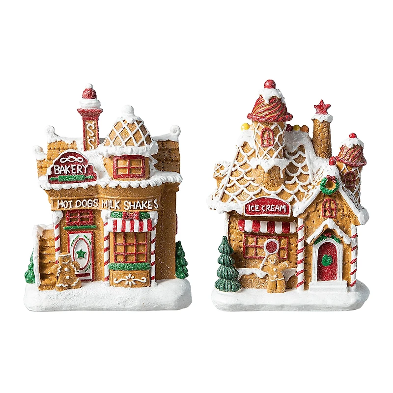 Glitzhome® Light-Up Christmas Gingerbread House Table Décor Set