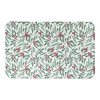 Designs Direct Green Leaves & Holly Berries Bath Mat, 34" x 21"
