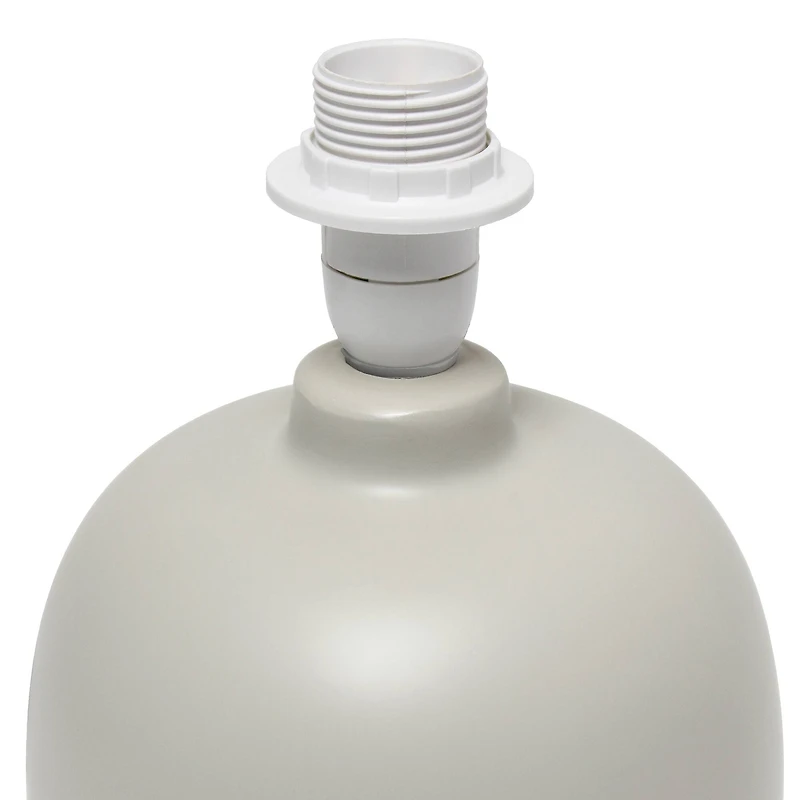 Simple Designs 12" Petite Mid Century Light Woodgrain Base Table Lamp