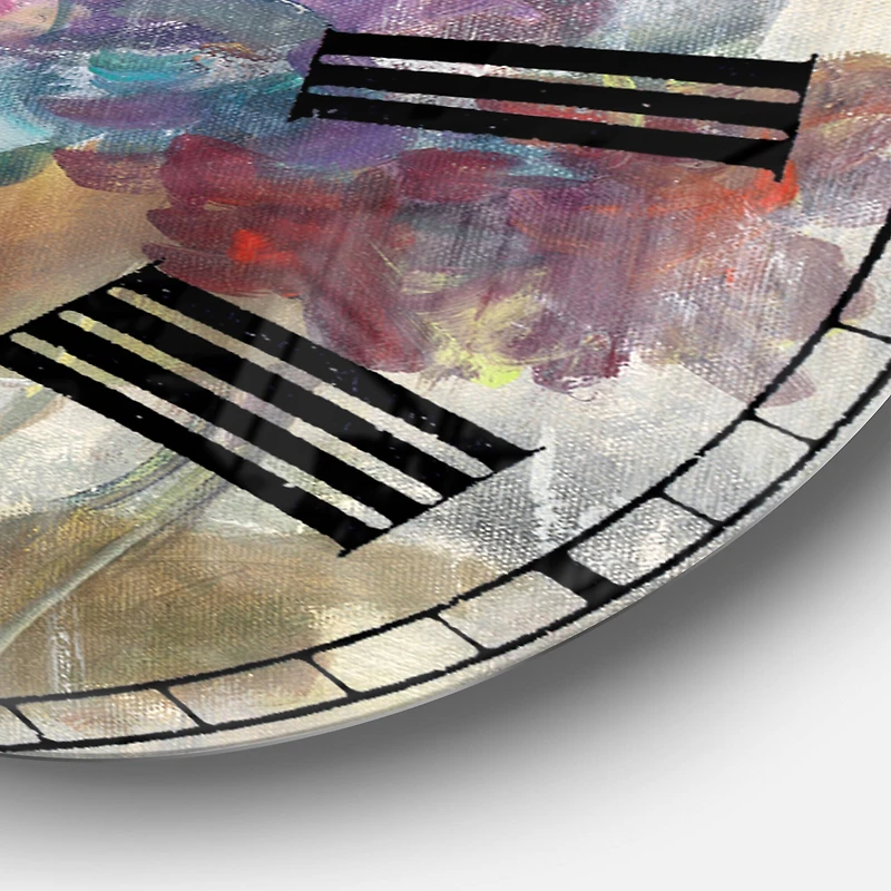 Designart 'Autumn Hydrangea Traditional Wall Clock