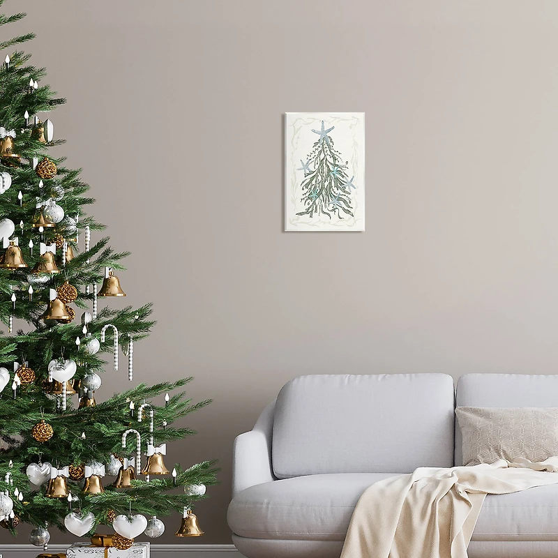 Stupell Industries Nautical Christmas Tree Sea Life Wall Plaque Art