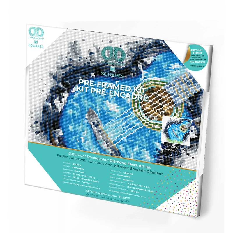 Diamond Dotz® Intermediate Blue Grass Pre-Framed Diamond Painting Kit
