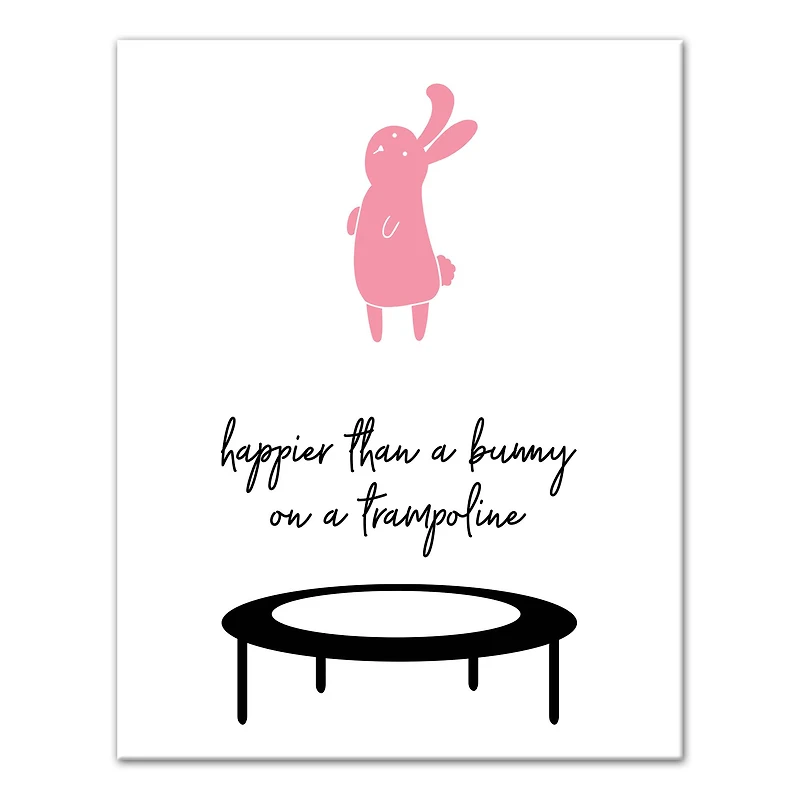 Trampoline Bunny Canvas Wall Art