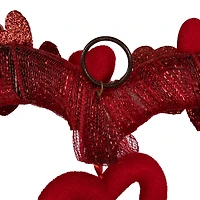19" Red Heart Shaped Glittered Valentine's Day Wreath