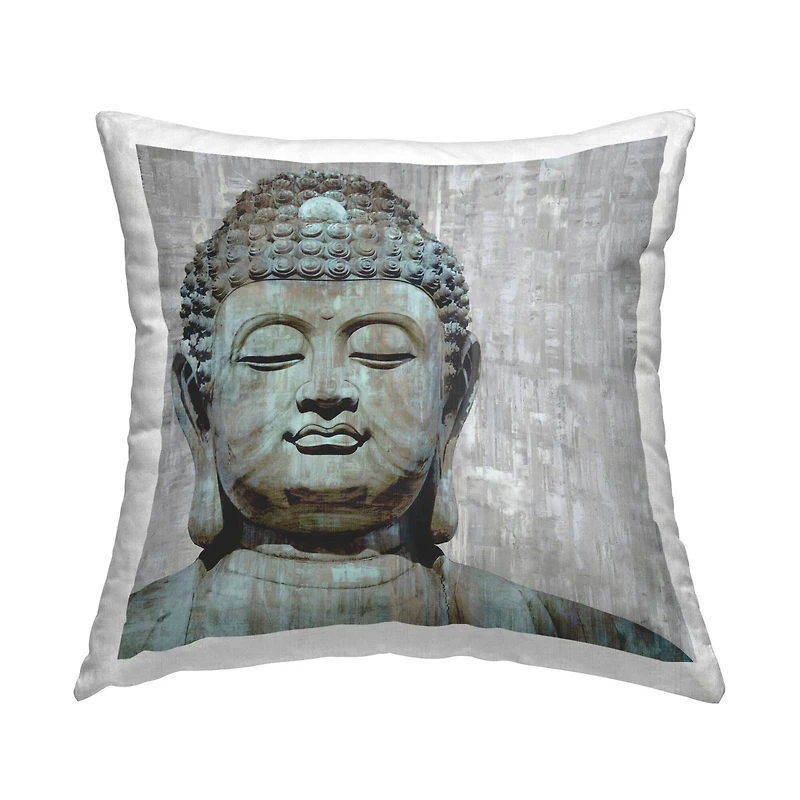 Stupell Industries Buddha Meditating Figure Closed Eyes Concentration Throw Pillow 18" x 18"