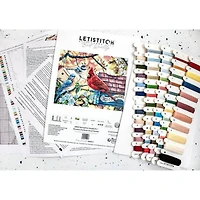 LetiStitch Springtime Songbirds Counted Cross Stitch Kit