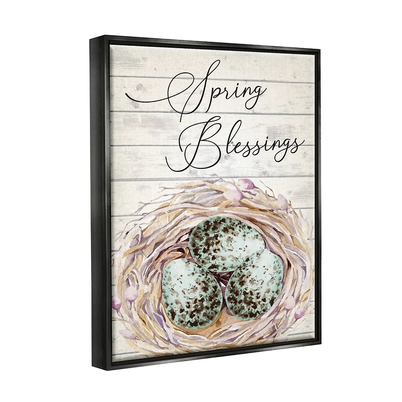 Stupell Industries Spring Blessings Bird Nest Nature Floater Framed Art