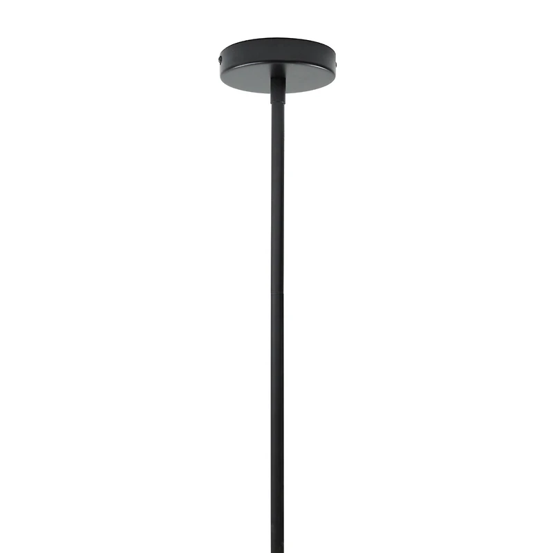 Black Metal 12 Light Chandelier with Suspension Rod 8" x 8" x 62"