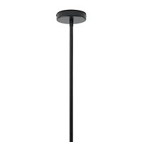 Black Metal 12 Light Chandelier with Suspension Rod 8" x 8" x 62"