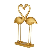 The Novogratz Gold Resin Eclectic Flamingo Sculpture 15" x 11" x 4"