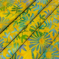 Feldman Premium Indonesia Batik Blue & Green Daisy Fabric