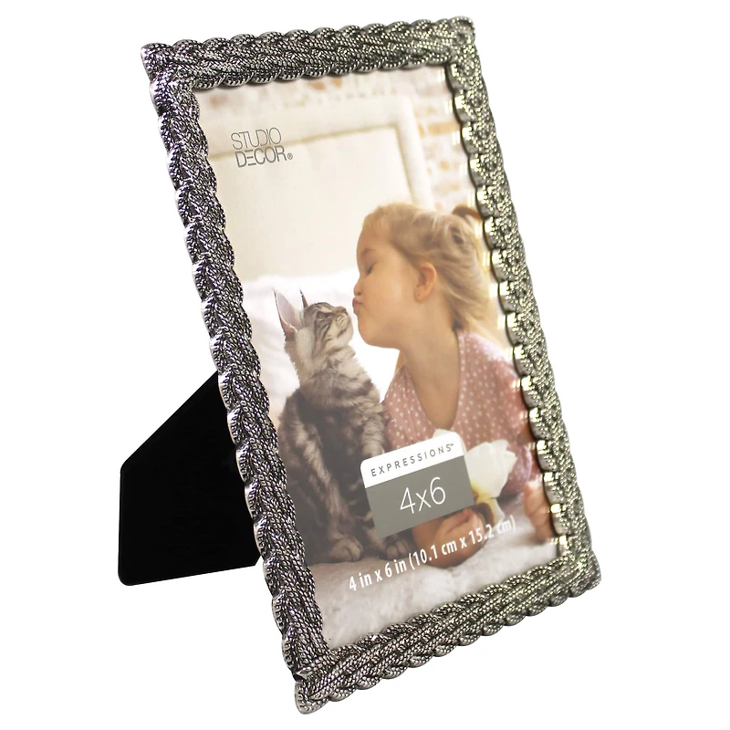 Expressions™ 4" x 6" Silver Braid Frame by Studio Décor®
