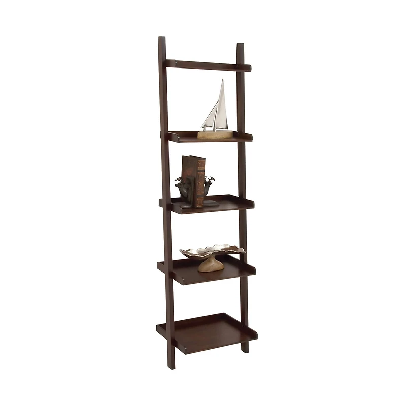 Brown Wood Traditional Shelving Unit, 69 " x 21 " x 14 "