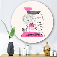 Designart - One Line Portrait of Afro American Women I