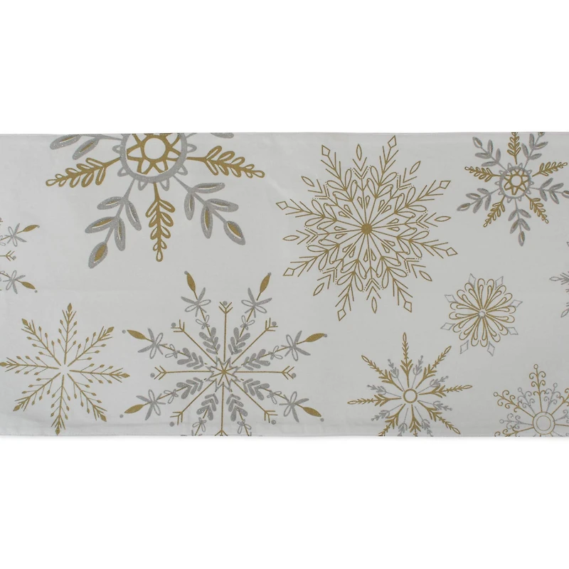 DII® 72'' Snowflake Sparkle Printed Table Runner