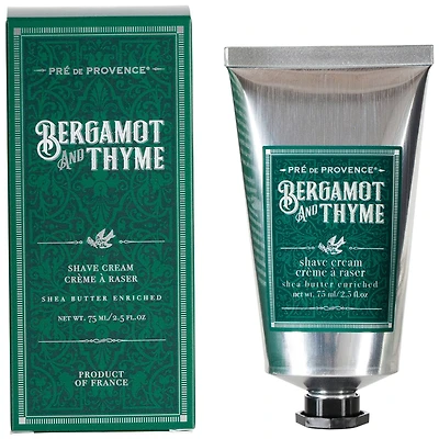 European Soaps Bergamot & Thyme Men's Shave Cream with Shea, 75mL