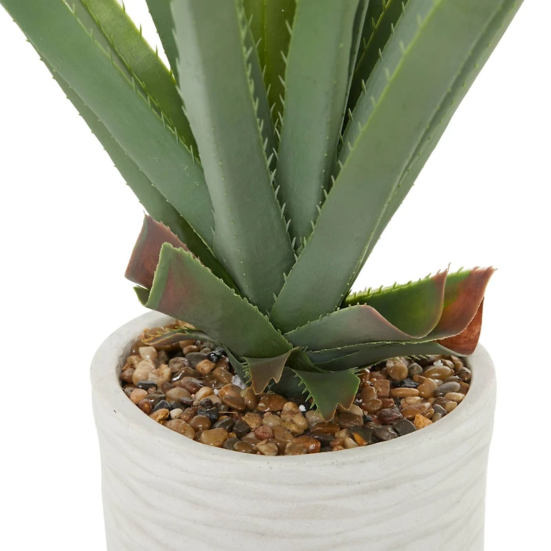 The Novogratz 3ft. Potted White Plastic Modern Aloe Vera Artificial Foliage