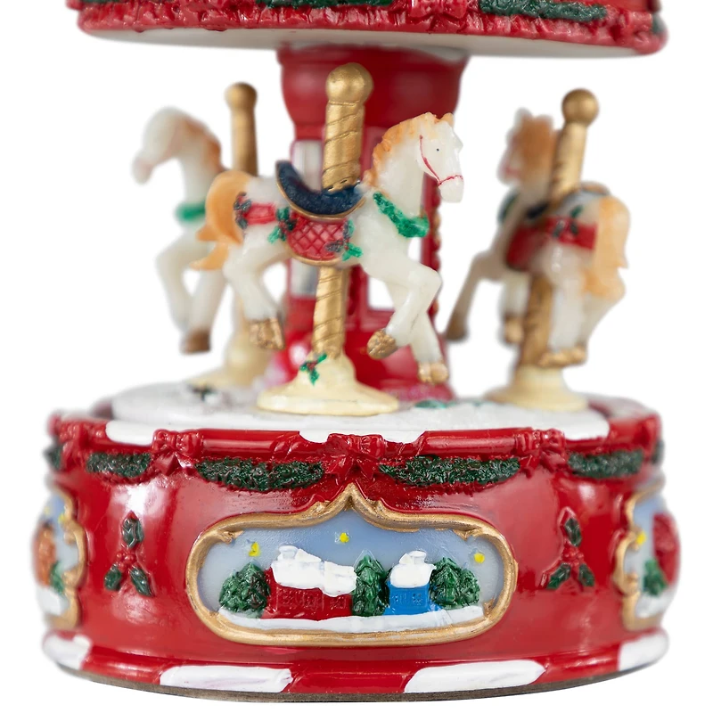 6.5" Animated Carousel Music Box
