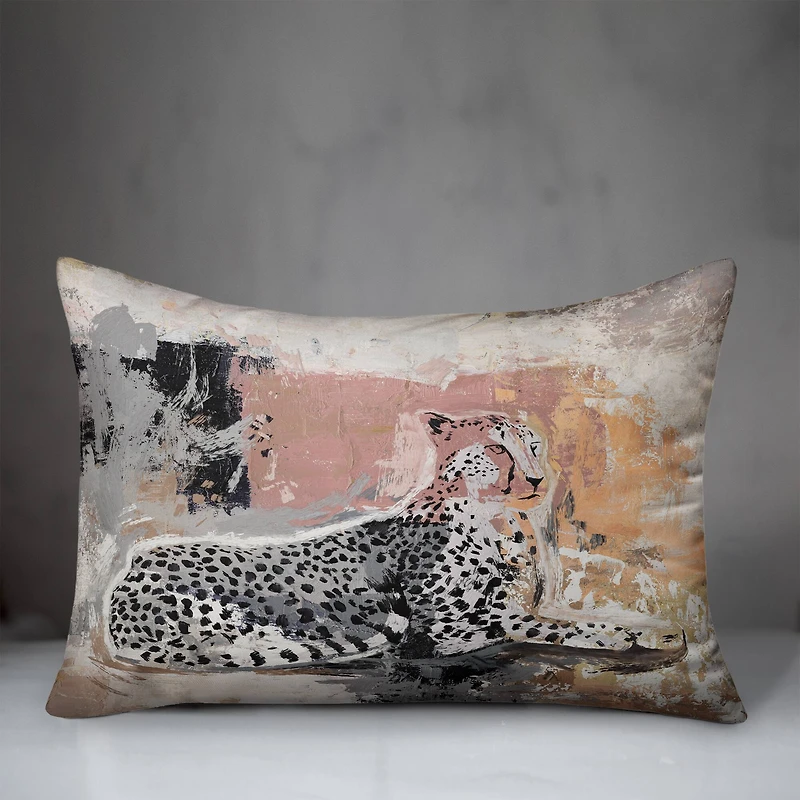 Jungle Cat Abstract 14" x 20" Throw Pillow