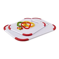 Farberware Red & White 2-Piece Non-Slip Cutting Board Set