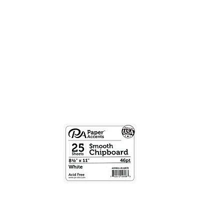PA Paper™ Accents White 8.5" x 11" Smooth Chipboard, 25 Sheets