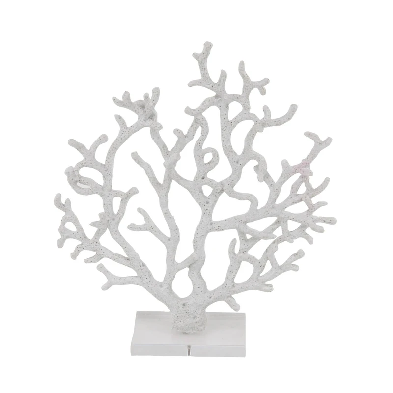 16" White Coastal Coral Sculpture