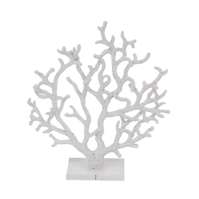 16" White Coastal Coral Sculpture