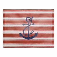 18" Red Stripes & Anchor Poly Twill Placemat