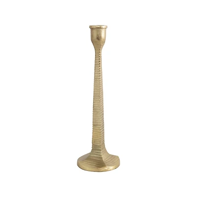 Hello Honey® 14" Ridged Gold Metal Taper Candle Holder
