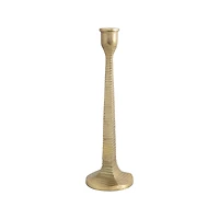 Hello Honey® 14" Ridged Gold Metal Taper Candle Holder