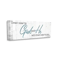 Stupell Industries Draw Near to God Phrase Charming Faith Based Canvas Wall Art