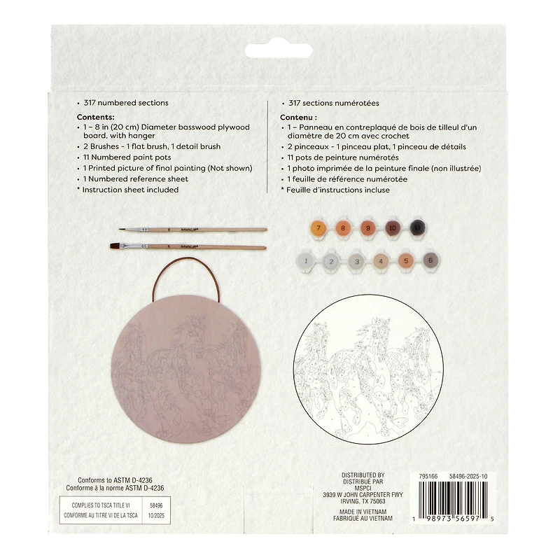 Horses Paint-by-Number Plywood Surface Kit by Artist's Loft®