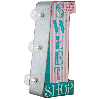 Sweet Shop Vintage Mini Metal LED Marquee Wall Sign