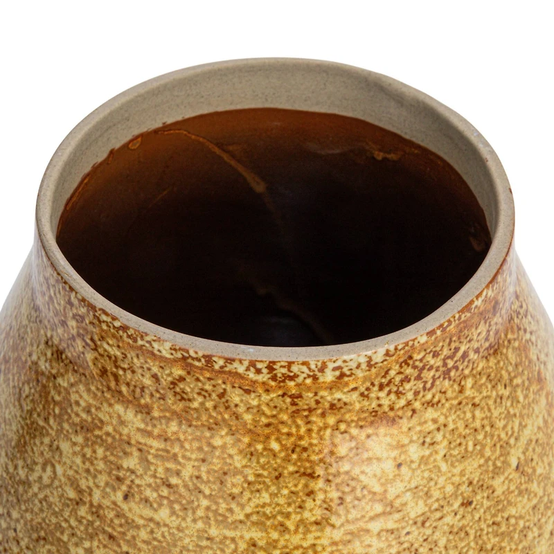 Hello Honey® 5qt. Brown Round Stoneware Beverage Dispenser with Lid