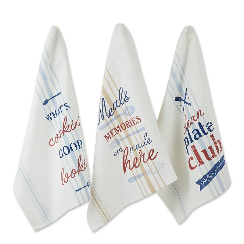 Asst What'S Cookin' Printed Dishtowel (Set of 3)