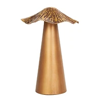 Bronze Metal Textured Mushroom Sculpture Set